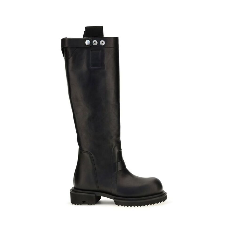 Rick Owens Black Calf Leather Bos Taurus Rain Women's Boots